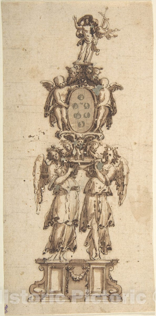 Art Print : Design for a - Artist: Italian, 16th to Early 17th Century - Created: 17th Century : Vintage Wall Art