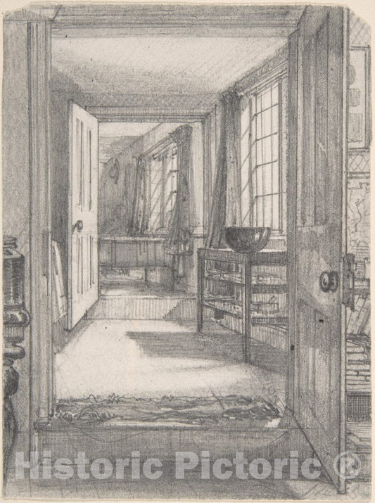 Art Print : Sir Francis Seymour Haden - A Cottage Parlour : Vintage Wall Art