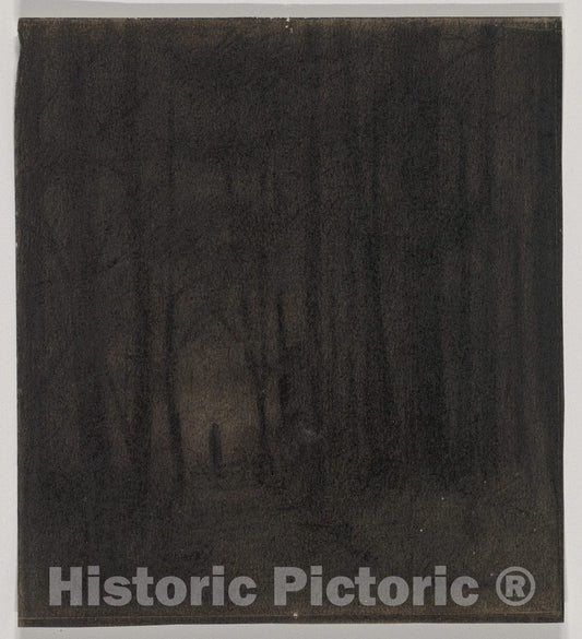 Art Print : Herbert E. Crowley - Figure in a Dark Wood, Possibly a Stage Set Design : Vintage Wall Art