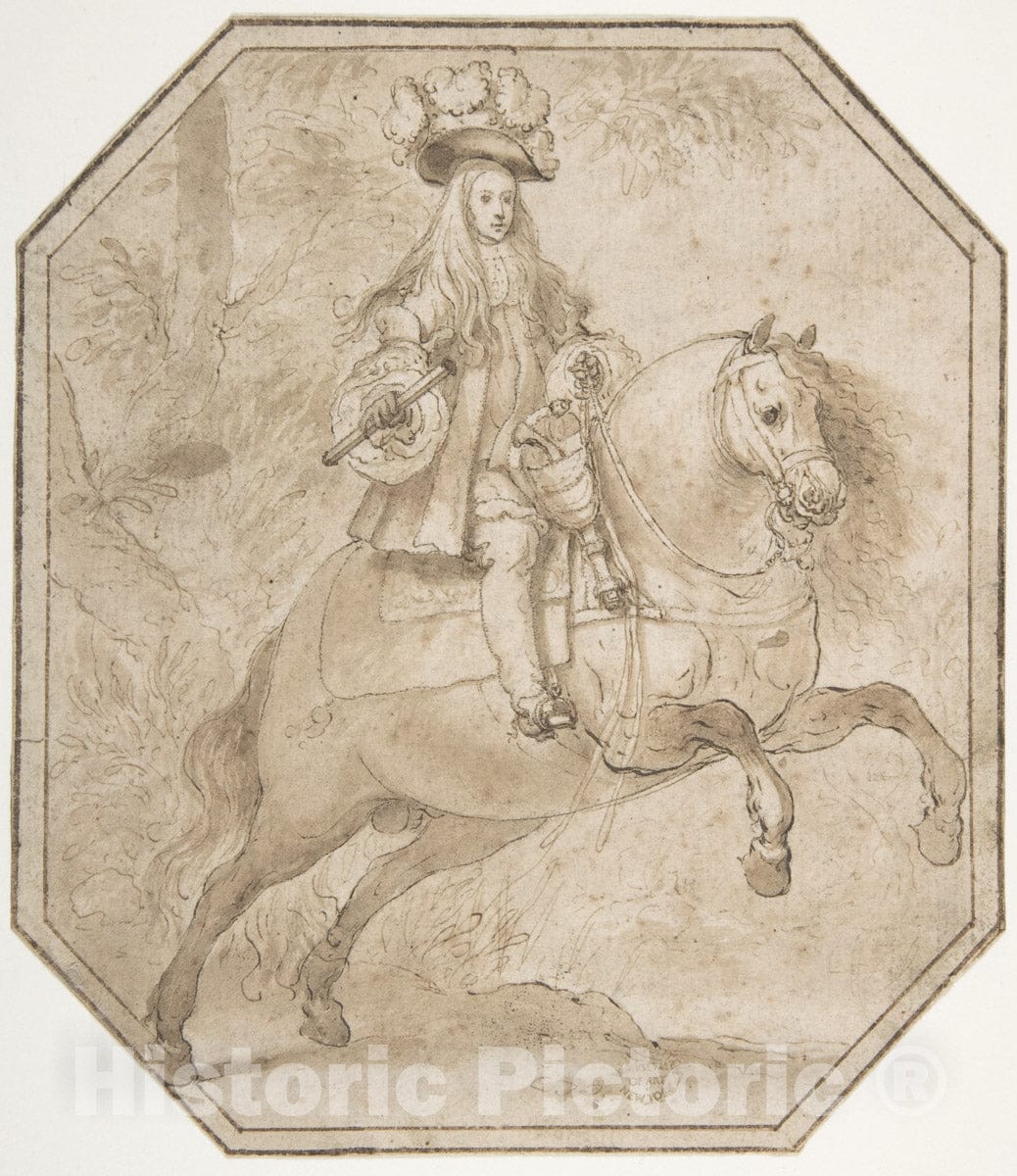 Art Print : Matías de Torres - Charles II of Spain on Horseback : Vintage Wall Art