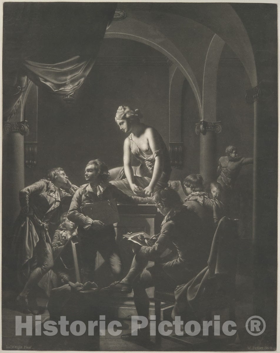 Art Print : William Pether - an Academy by Lamplight : Vintage Wall Art