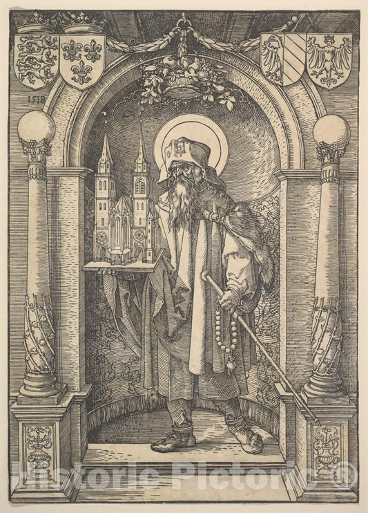 Art Print : Albrecht Dürer - Saint Sebald in a Niche : Vintage Wall Art