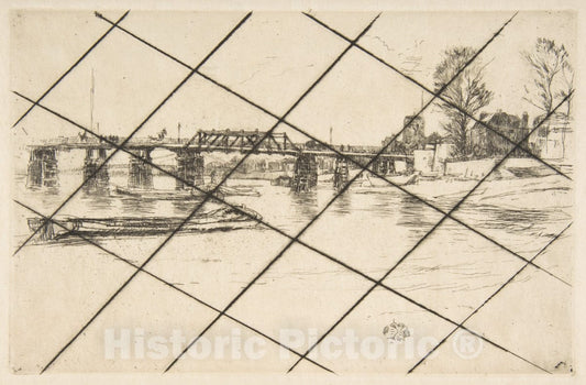 Art Print : James McNeill Whistler - Fulham (Chelsea) 3 : Vintage Wall Art