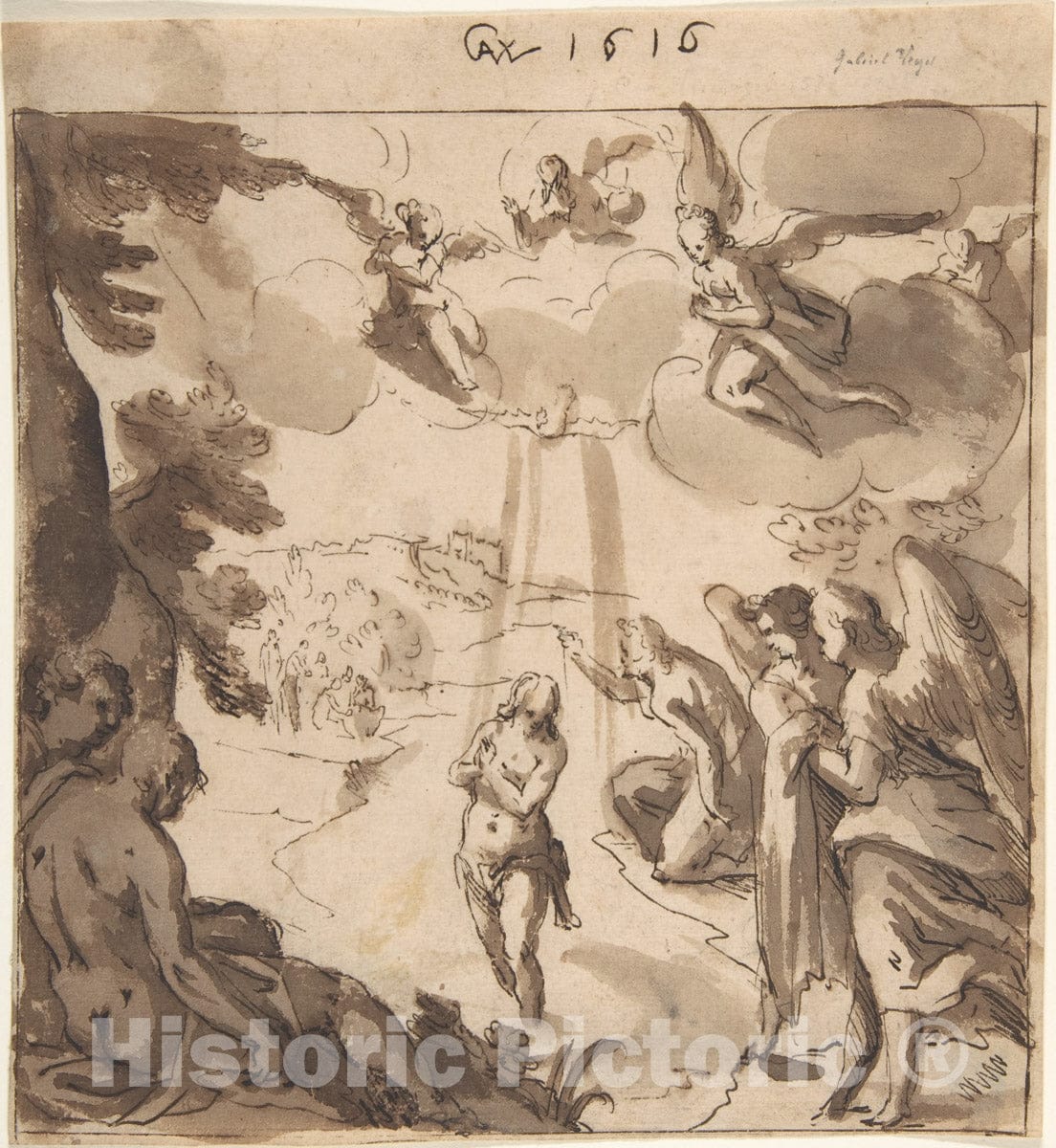 Art Print : Gabriel Weyer - The Baptism of Christ (Recto)