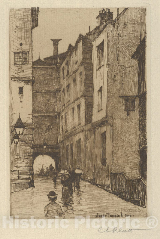 Art Print : Charles Adams Platt - Inner Temple Lane : Vintage Wall Art