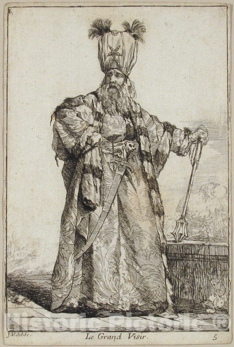 Art Print : Joseph Marie Vien - Le Grand Visir (The Grand Vizir), from The Series Caravane du Sultan à la Mecque. (Caravan of a Sultan Going to Mecca) : Vintage Wall Art