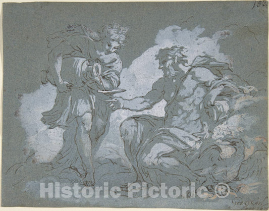 Art Print : Johan Carl Loth - Jupiter and Ganymede : Vintage Wall Art