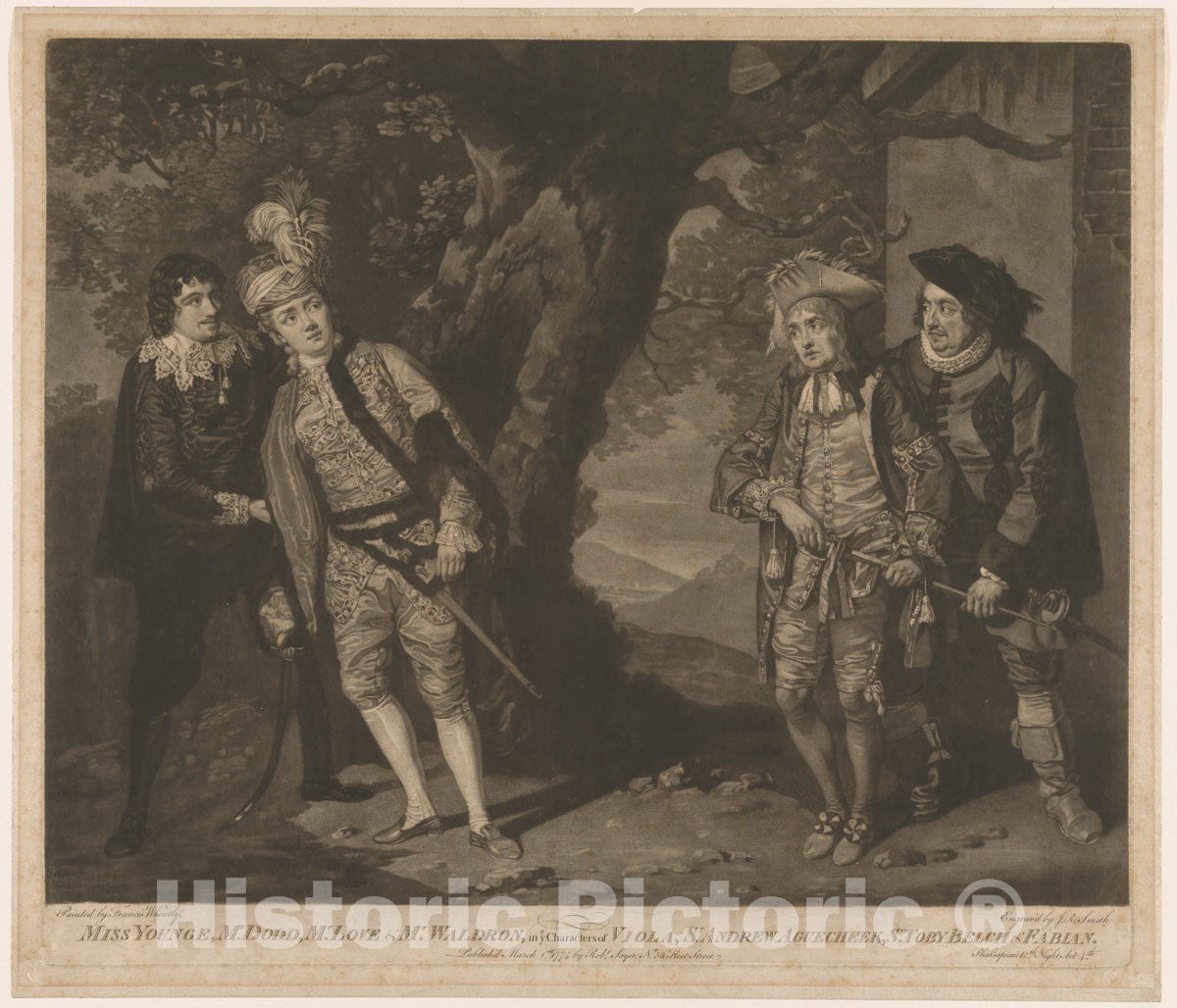 Art Print : Miss Younge - Artist: John Raphael Smith - Created: 1774 : Vintage Wall Art