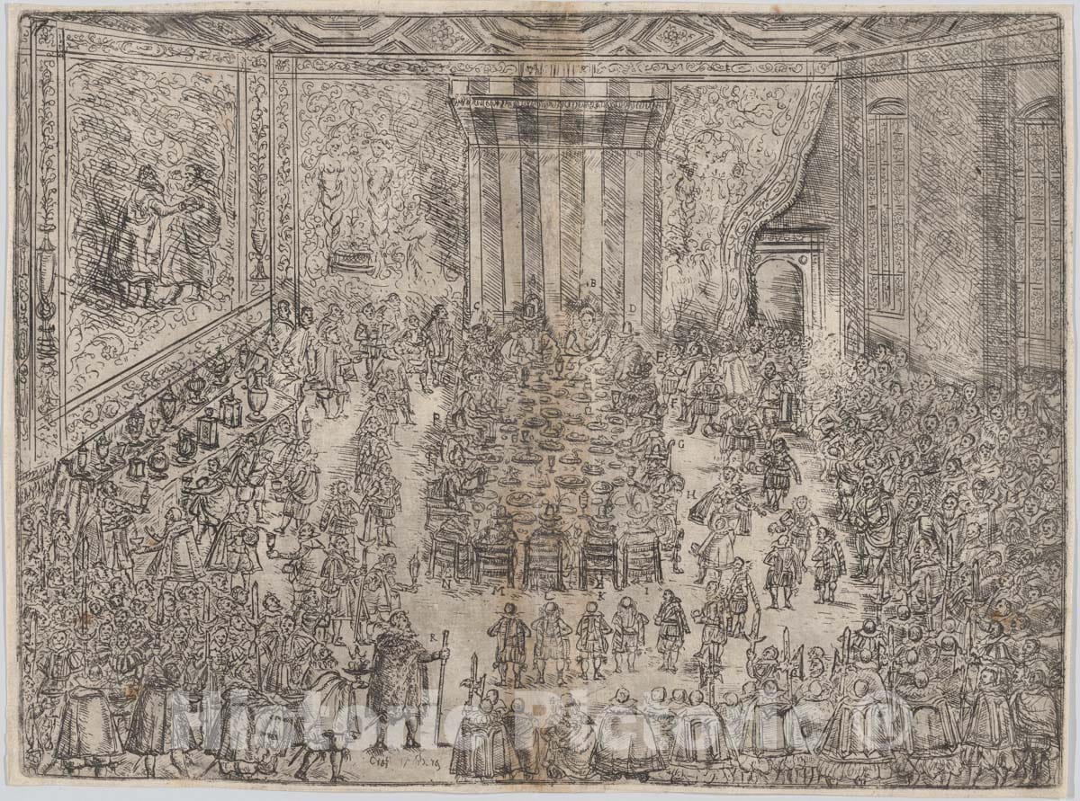 Art Print : The Princely Meal - Artist: Wilhelm Peter Zimmermann - Created: 1614 : Vintage Wall Art