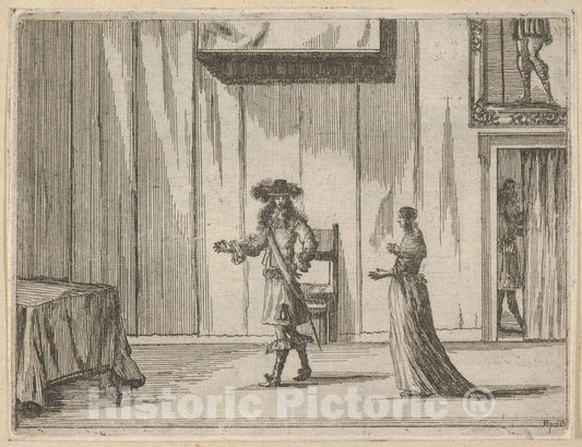 Art Print : Francesco I d'Este Speaks About his Victories with an Honest Comportment - Artist: Bartolomeo Fenice (Fenis) - Created: 1659 : Vintage Wall Art