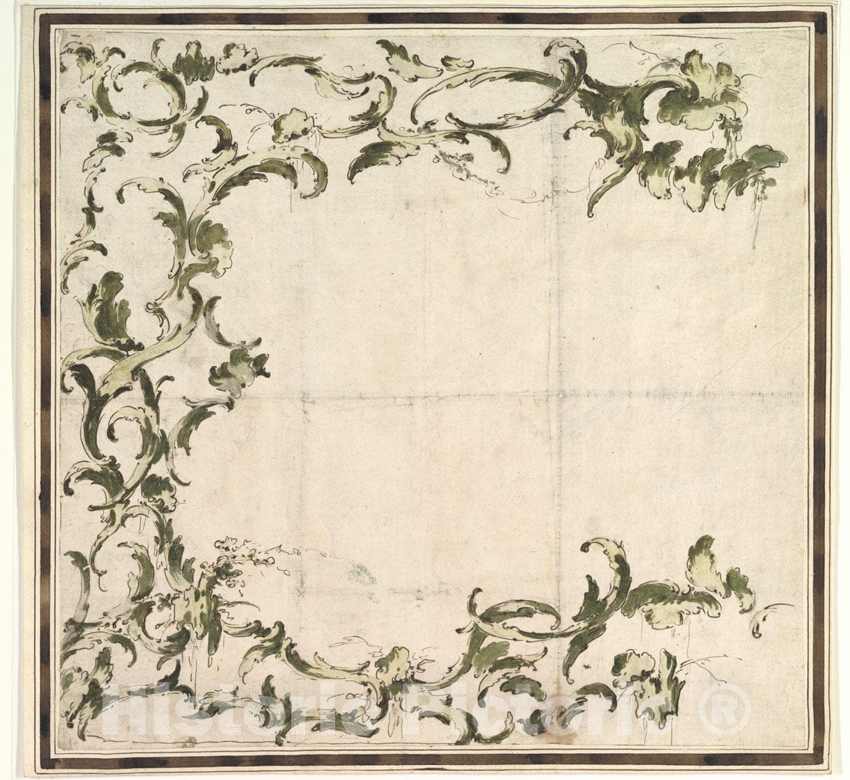 Art Print : Francesco Guardi - Design for a Framing Motif : Vintage Wall Art