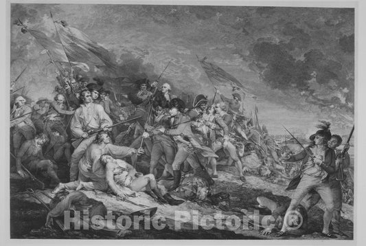 Art Print : Johann Gotthard Muller - Battle of Bunker Hill (June 17, 1775) : Vintage Wall Art