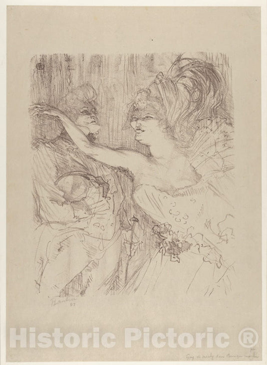 Art Print : Henri de Toulouse-Lautrec - Guy and Mealy, in Paris Qui Marche : Vintage Wall Art