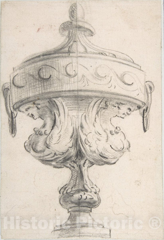Art Print : Gilles-Marie Oppenord - Design for a Vase : Vintage Wall Art