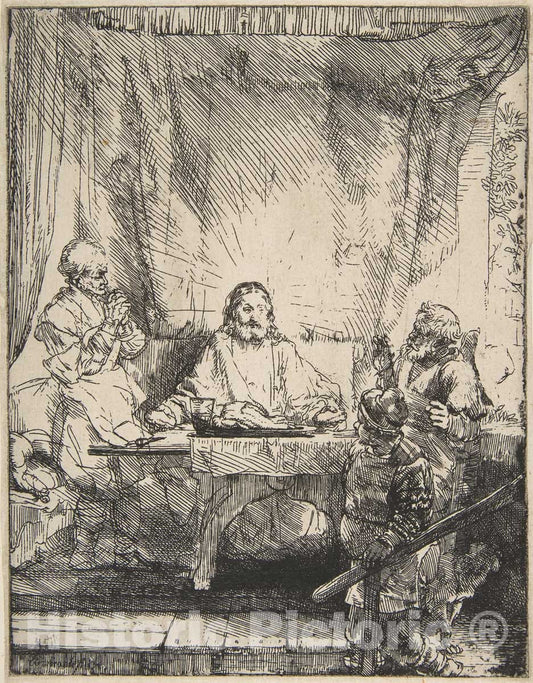 Art Print : Rembrandt (Rembrandt Van Rijn) - The Supper at Emmaus : Vintage Wall Art