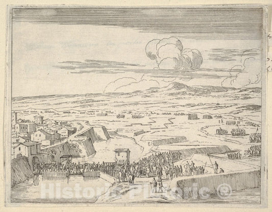 Art Print : After a Few Days of Seige with The French Army - Artist: Bartolomeo Fenice (Fenis) - Created: 1659 : Vintage Wall Art