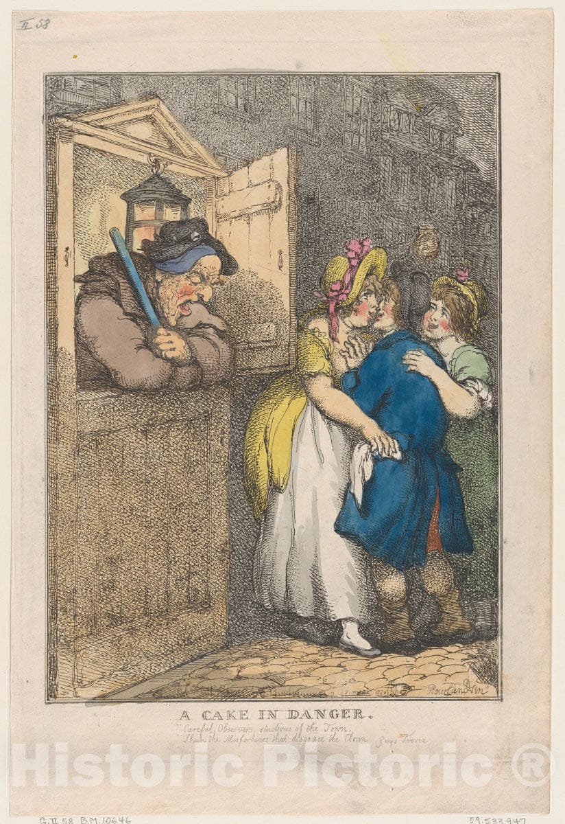 Art Print : Thomas Rowlandson - A Cake in Danger : Vintage Wall Art