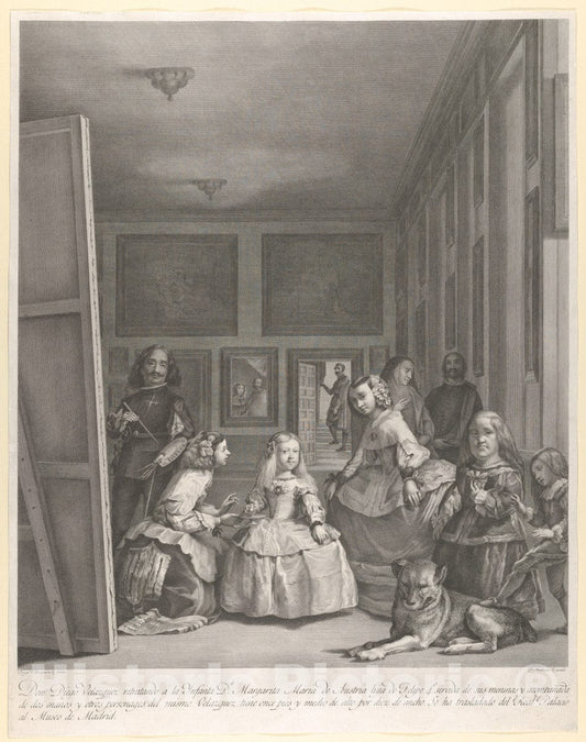 Art Print : Las Meninas: The Family of Philip IV - Artist: Pierre Audouin - Created: 1799 : Vintage Wall Art