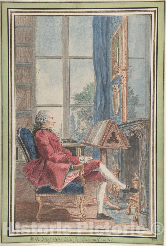 Art Print : Louis de Carmontelle - Jean-Pierre de Bougainville : Vintage Wall Art