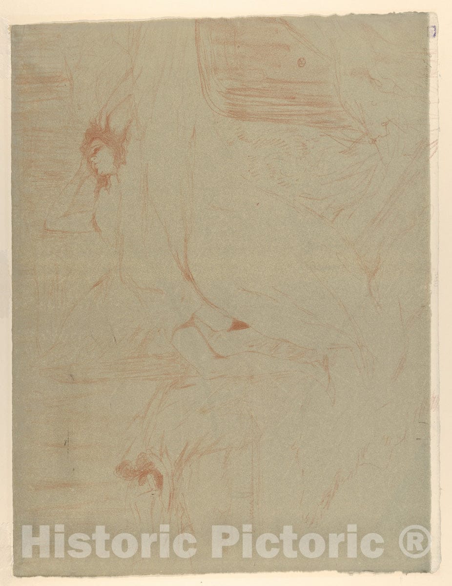 Art Print : Henri de Toulouse-Lautrec - Collapsed on The Bed 2 : Vintage Wall Art