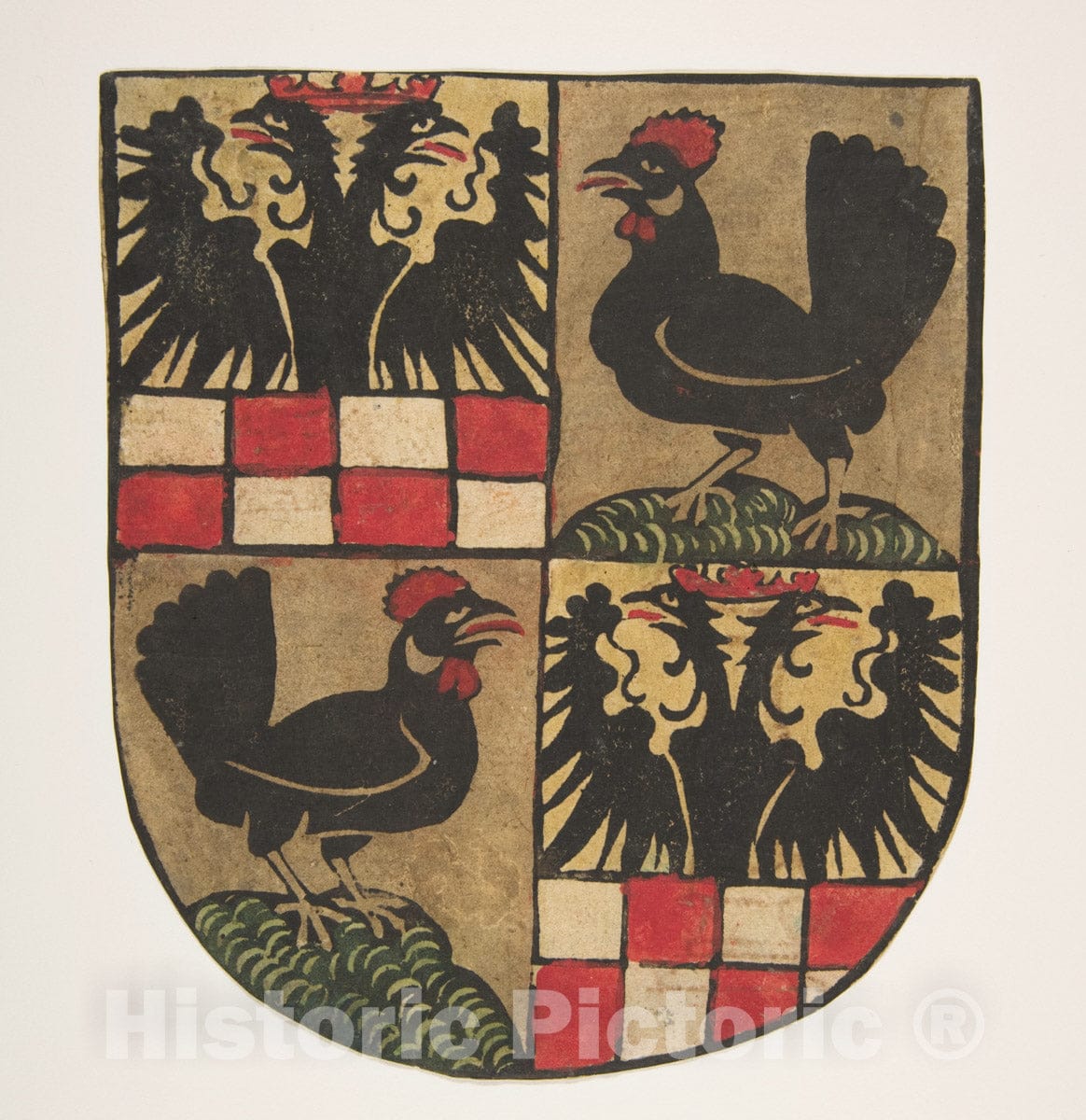 Art Print : Anonymous, German, Thuringia, 15th Century - Arms of The Counts of Botenlauben : Vintage Wall Art