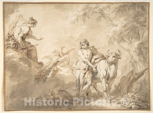 Art Print : Illustrations to The Metamorphoses of Ovid: Jupiter and Io - Artist: Godfried Maes - Created: 17th Century 2 : Vintage Wall Art