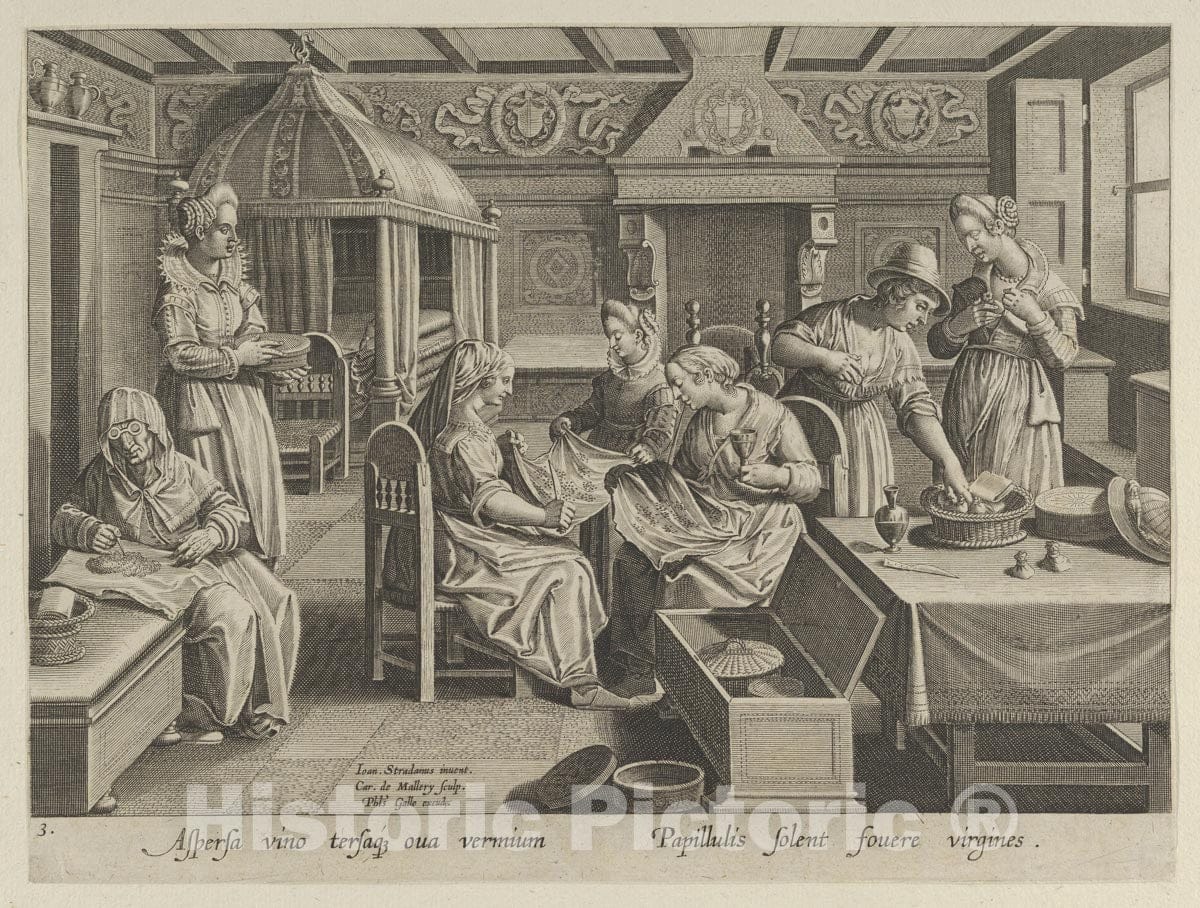 Art Print : Karel Van Mallery - The Incubation of The Silkworm Eggs, Plate 3 from The Introduction of The Silkworm Vermis Sericus : Vintage Wall Art