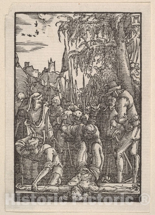 Art Print : Albrecht Altdorfer - Christ Nailed on The Cross : Vintage Wall Art