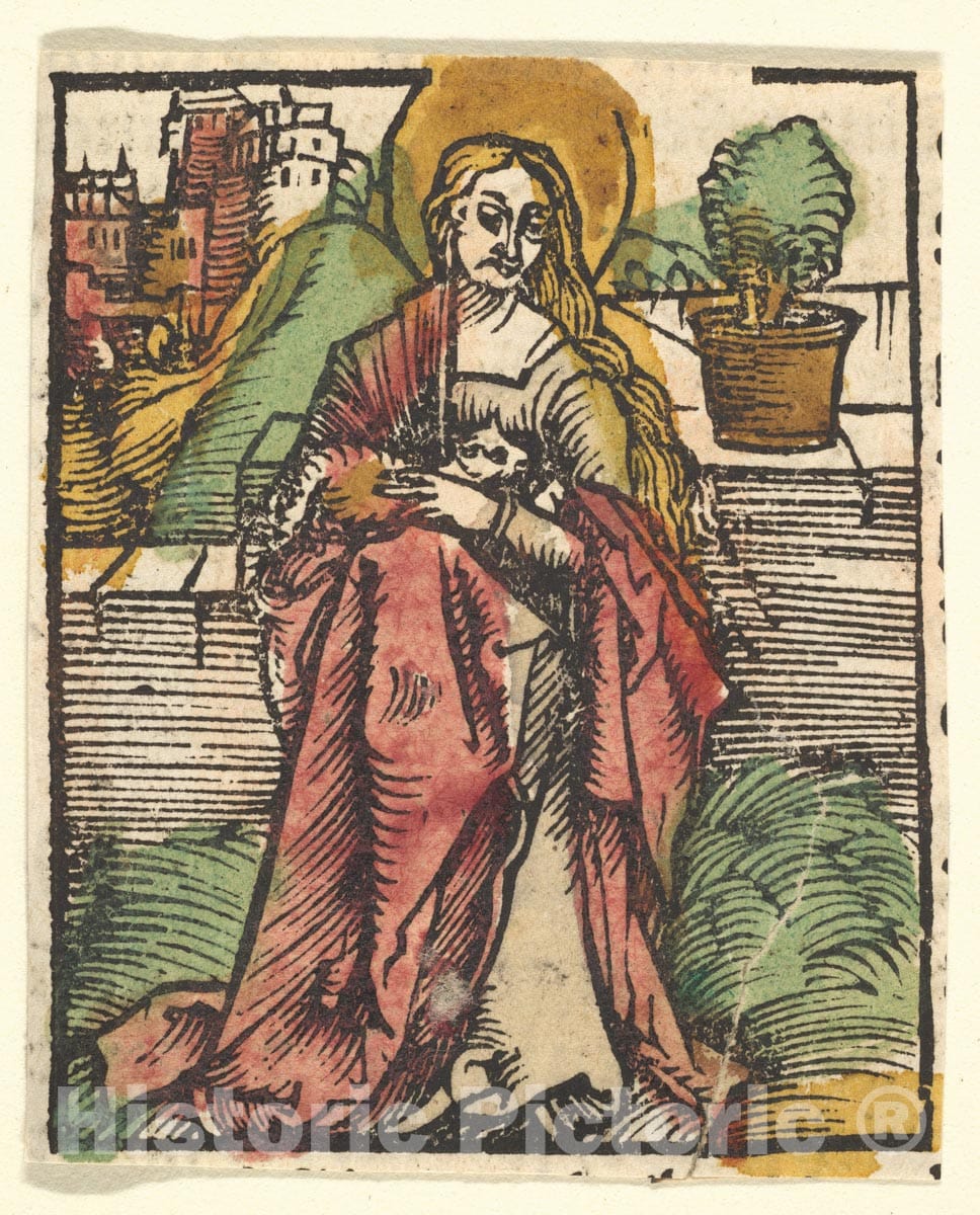 Art Print : Hans Baldung (Called Hans Baldung Grien) - St. Agnes (Copy) : Vintage Wall Art
