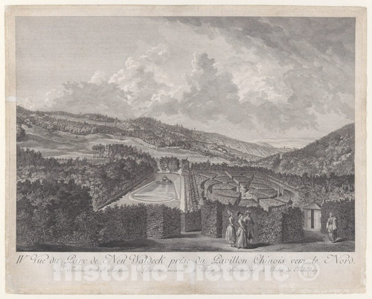 Art Print : Jakob Matthias Schmutzer - IVe Vue du PARC de Neu-Waldeck Prise du Pavillon Chinois vers le Nord : Vintage Wall Art