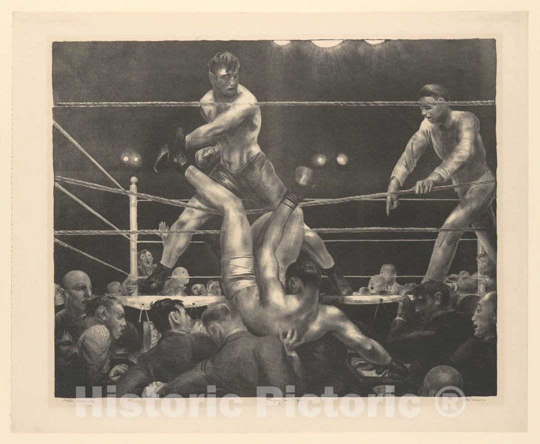 Art Print : George Bellows - Dempsey and Firpo : Vintage Wall Art
