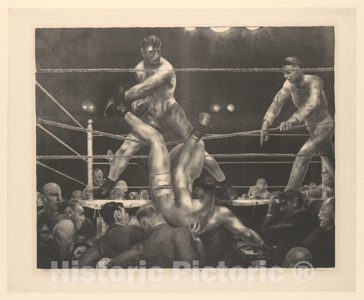 Art Print : George Bellows - Dempsey and Firpo : Vintage Wall Art