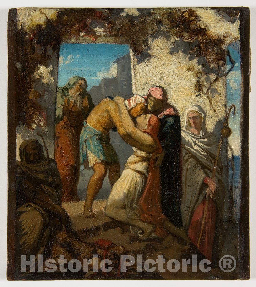 Art Print : Henri Lehmann - A Scene from The Story of Tobit : Vintage Wall Art