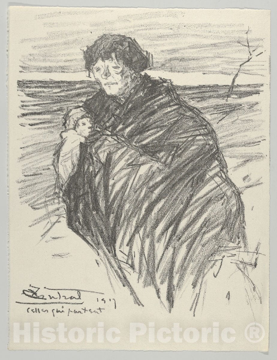 Art Print : Louis-Robert Antral - Celles qui partent, from Les Evacués : Vintage Wall Art