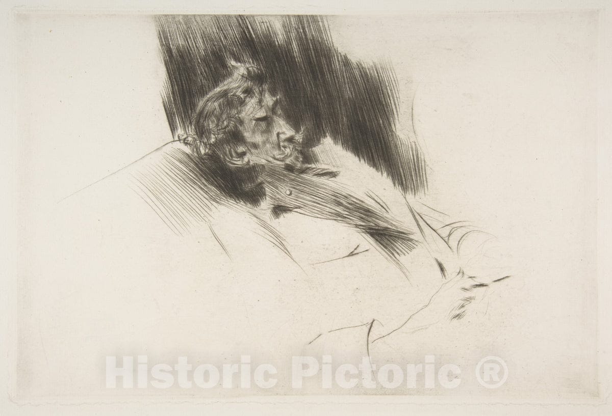 Art Print : Giovanni Boldini - Whistler Asleep 2 : Vintage Wall Art