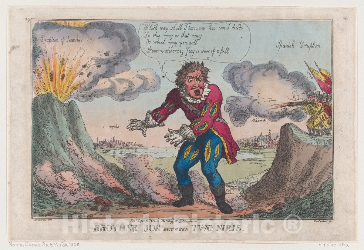 Art Print : Thomas Rowlandson - Brother Joe Between Two Firis : Vintage Wall Art