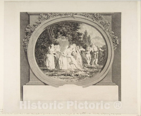 Art Print : Jean Honoré Fragonard - Jeu de Societe Dans un PARC 2 : Vintage Wall Art