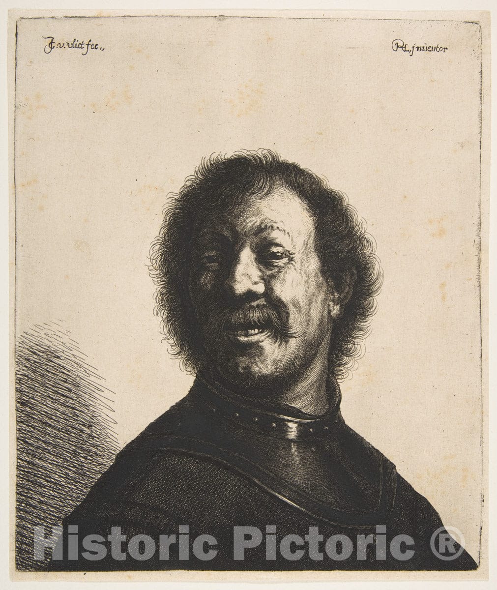 Art Print : Jan Georg (Joris) Van Vliet - Laughing Man in a Gorget : Vintage Wall Art