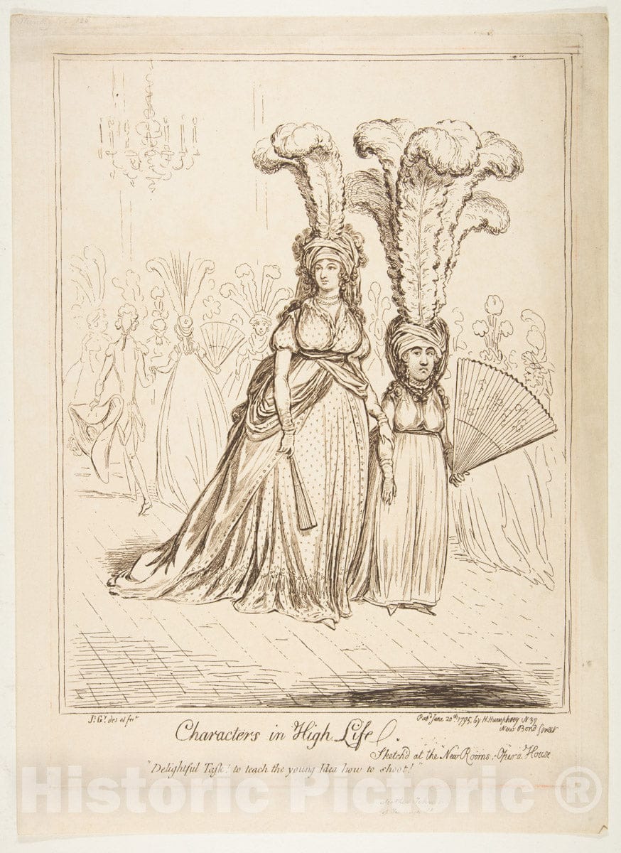 Art Print : James Gillray - Characters in High Life : Vintage Wall Art