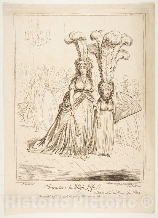 Art Print : James Gillray - Characters in High Life : Vintage Wall Art