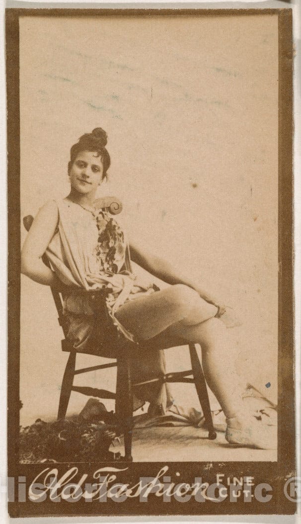 Photo Print : Actress Seated in Chair, from The Actresses Series (N664) Promoting Old Fashion Fine Cut Tobacco 2 : Vintage Wall Art