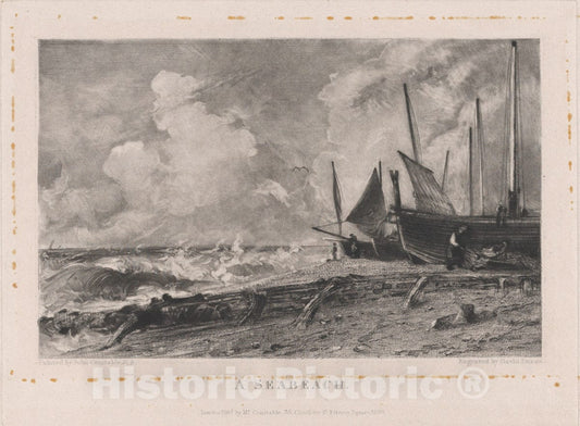 Art Print : David Lucas - A Sea Beach 4 : Vintage Wall Art
