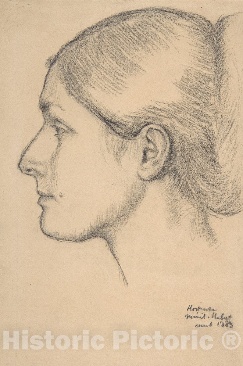 Art Print : Edgar Degas - Portrait of Hortense Valpinçon (Mme. Jacques Fourchy) : Vintage Wall Art