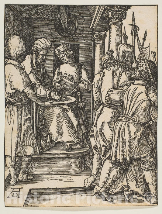 Art Print : Albrecht Dürer - Pilate Washing His Hands, from The Small Passion 2 : Vintage Wall Art