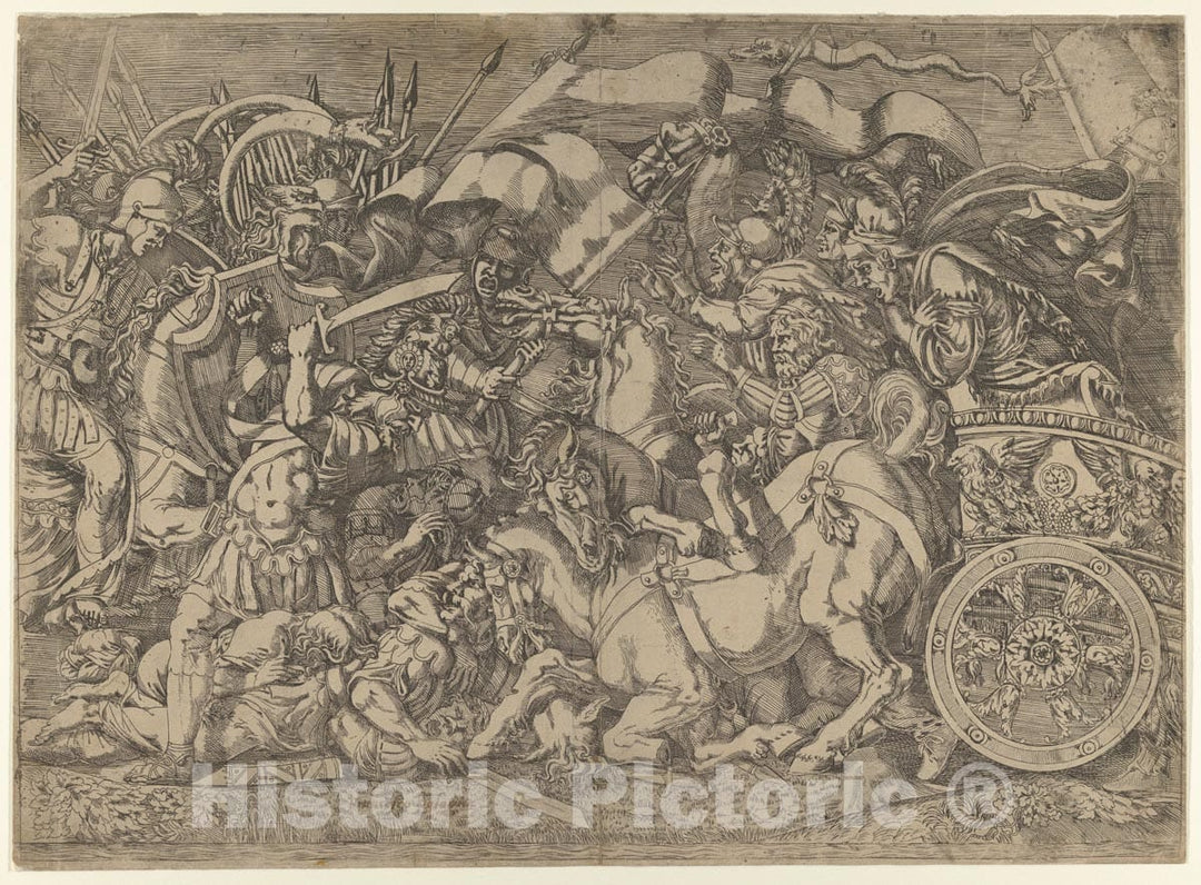 Art Print : Antonio Fantuzzi - A Battle : Vintage Wall Art