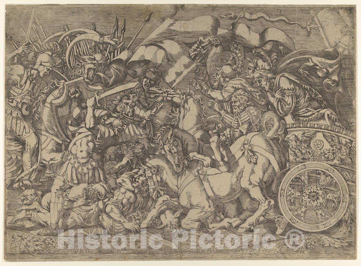 Art Print : Antonio Fantuzzi - A Battle : Vintage Wall Art