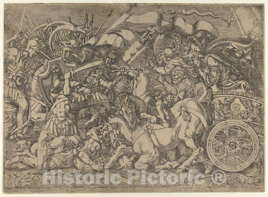 Art Print : Antonio Fantuzzi - A Battle : Vintage Wall Art