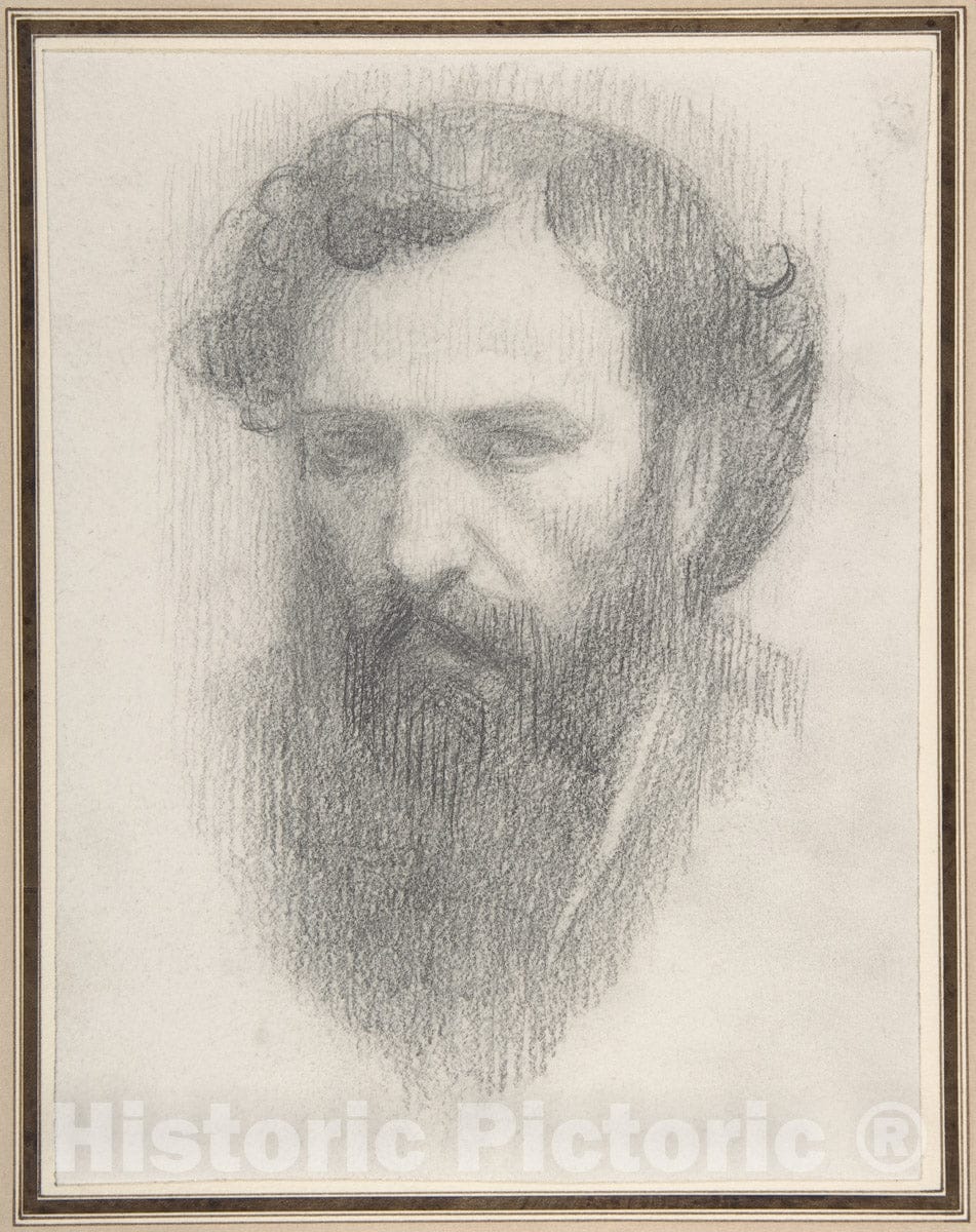 Art Print : Alphonse Legros, Self-Portrait - Vintage Wall Art