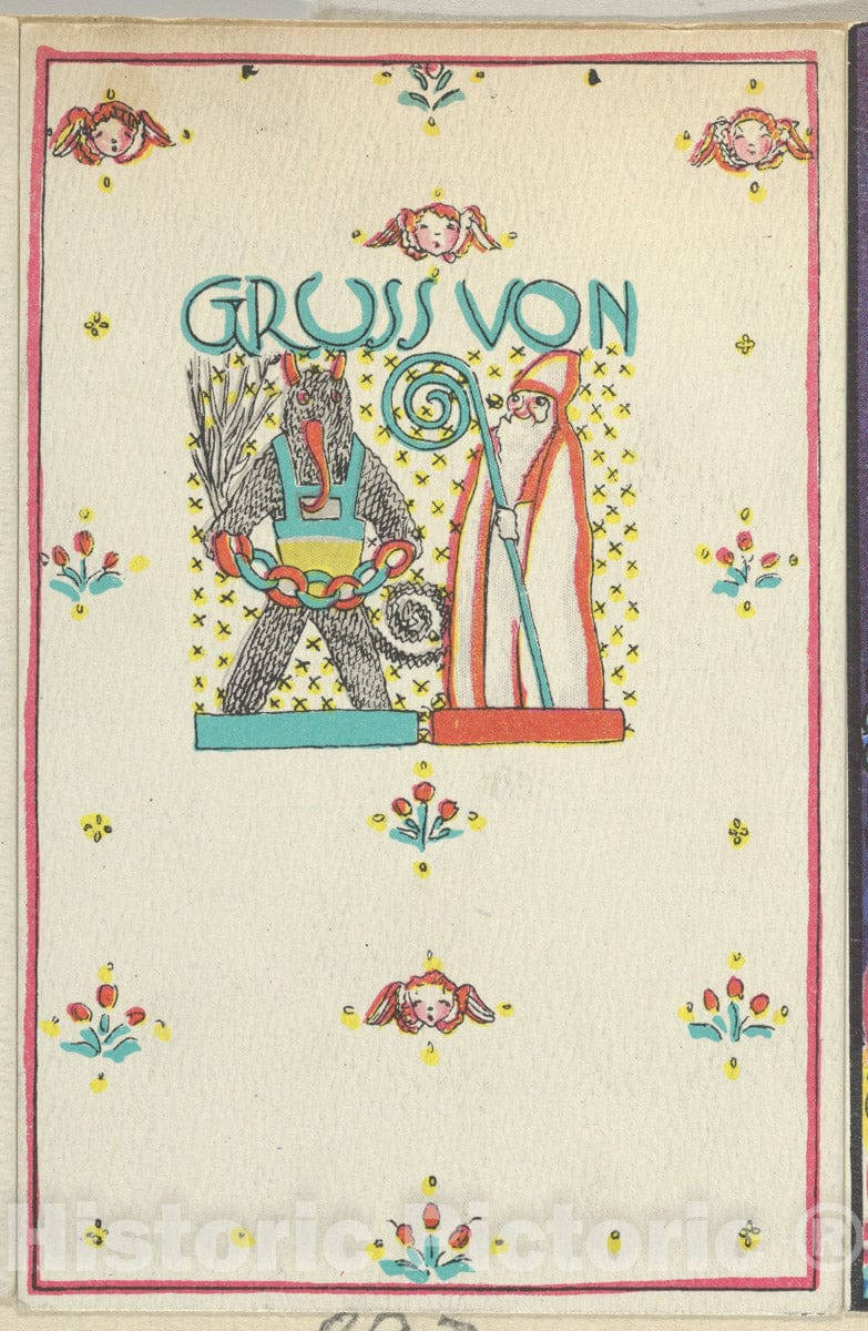 Art Print : Arnold Nechansky - Greetings from. (Gruss von.) : Vintage Wall Art