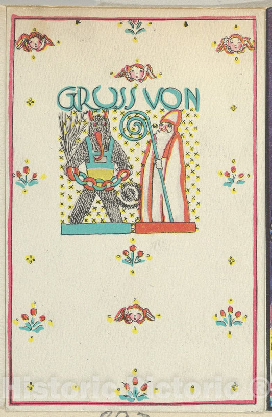 Art Print : Arnold Nechansky - Greetings from. (Gruss von.) : Vintage Wall Art
